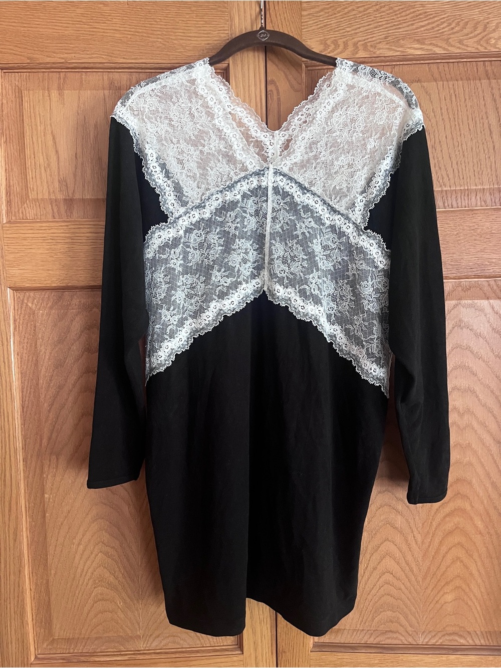 Japanese Vintage Black Lace Inset Tunic